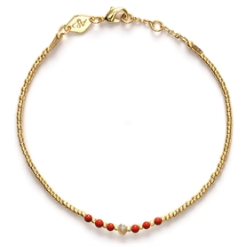 Anni Lu Bead & Gem Armbånd, Corail  